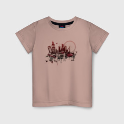 Детская футболка хлопок London. Dark red design