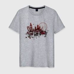 Мужская футболка хлопок London. Dark red design