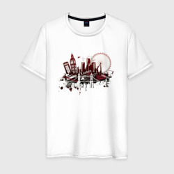 Мужская футболка хлопок London. Dark red design