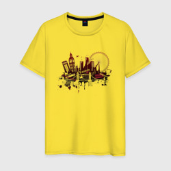 Мужская футболка хлопок London. Dark red design