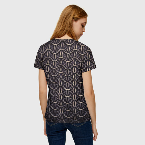 Женская футболка 3D Кольчуга железная средневековая, цвет 3D печать - фото 4