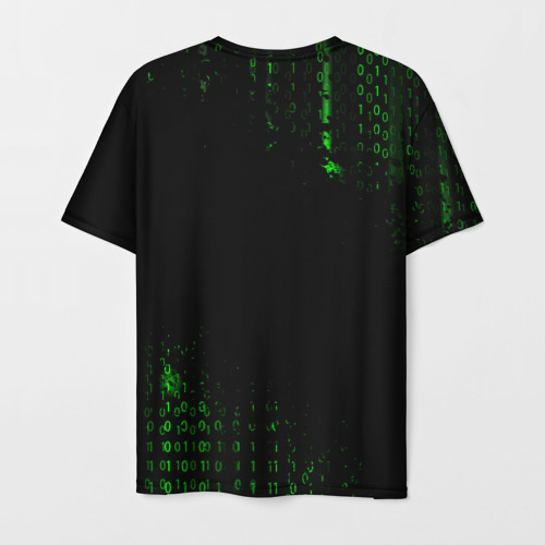 Мужская футболка 3D КОТ ПРОГРАММИСТ  бинарный код, цвет 3D печать - фото 2