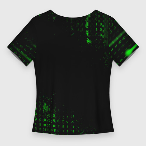 Женская футболка 3D Slim Кот-программист и бинарный код - фото 2
