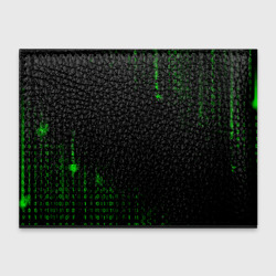 Обложка с принтом Кот-программист и бинарный код для любого человека, вид сзади №1. Цвет основы: черный