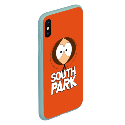 Чехол для iPhone XS Max матовый Южный Парк Кенни South Park, цвет мятный - фото 3