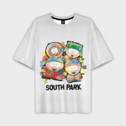 Мужская футболка oversize 3D South Park - Южный Парк краски