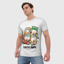 Мужская футболка 3D South Park - Южный Парк краски - фото 2