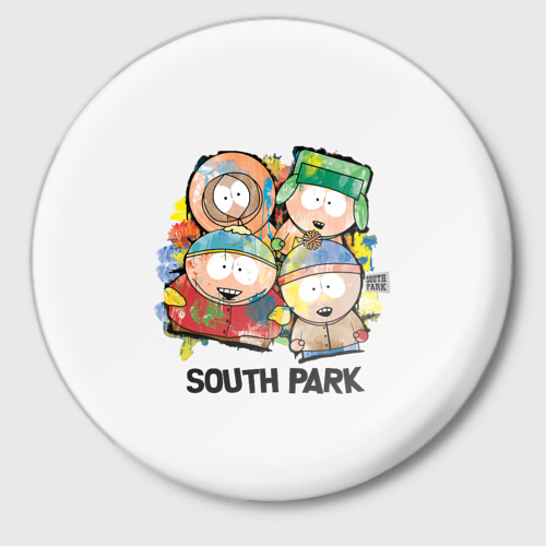 Значок South Park - Южный Парк краски, цвет белый