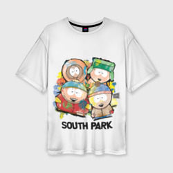 Женская футболка oversize 3D South Park - Южный Парк краски