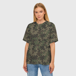Женская футболка oversize 3D Абстрактный военный или охотничий камуфляж - фото 2