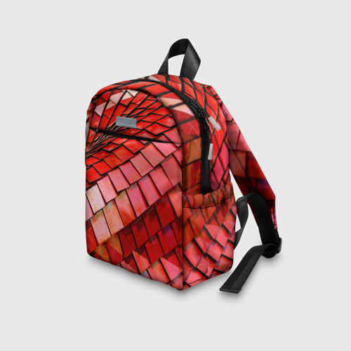 Детский рюкзак 3D с принтом Красная спартаковская чешуя, вид сбоку #3