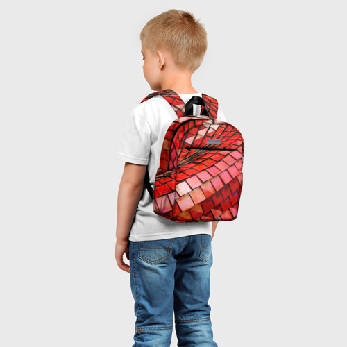 Детский рюкзак 3D с принтом Красная спартаковская чешуя, фото на моделе #1