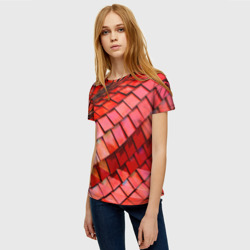 Женская футболка 3D Красная спартаковская чешуя - фото 2