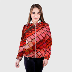 Женская куртка 3D Красная спартаковская чешуя - фото 2