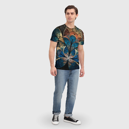 Мужская футболка 3D Абстракция "Перья павлина", цвет 3D печать - фото 5