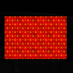 Наклейка с принтом Серп и Молот — СССР паттерн для любого человека, вид спереди №5. Цвет основы: белый