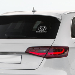 Наклейка с принтом Subaru Bububaru белый для любого человека, вид спереди №3. Цвет основы: белый