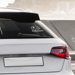 Наклейка с принтом Subaru Bububaru белый для любого человека, вид спереди №4. Цвет основы: белый