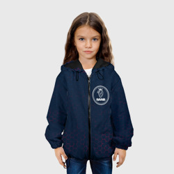 Куртка с принтом Сааб Графика для ребенка, вид на модели спереди №3. Цвет основы: черный