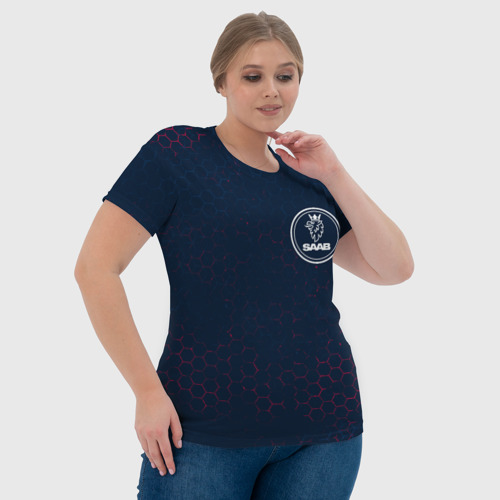 Женская футболка 3D Сааб Графика, цвет 3D печать - фото 6