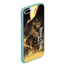 Чехол для iPhone 7Plus/8 Plus матовый Эрен Йегер превращение в титана - фото 2