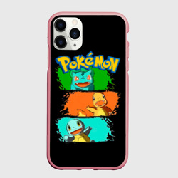 Чехол для iPhone 11 Pro Max матовый Стартовые Покемоны - Pokemon