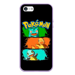 Чехол для iPhone 5/5S матовый Стартовые Покемоны - Pokemon