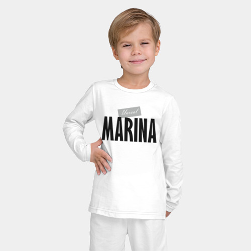 Детская пижама с лонгсливом хлопок с принтом Unreal Marina, фото на моделе #1