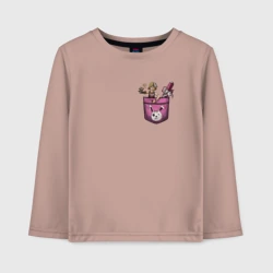 Детский лонгслив хлопок Крошка Тина в кармане