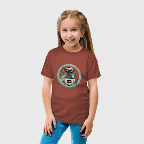 Детская футболка хлопок Железяка арт, цвет кирпичный - фото 5