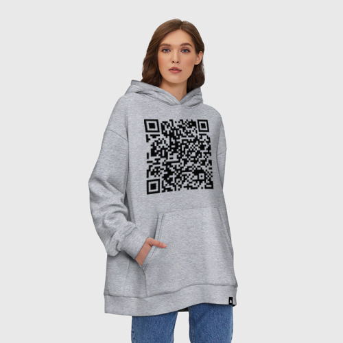 Худи SuperOversize хлопок QR-код Скала Джонсон, цвет меланж - фото 3