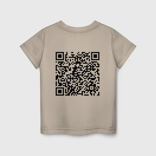 Детская футболка хлопок QR-код Скала Джонсон, цвет миндальный - фото 2