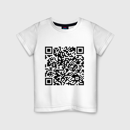 Детская футболка хлопок QR-код Скала Джонсон, цвет белый