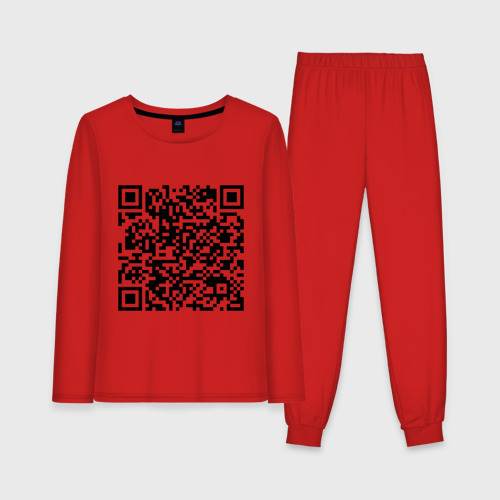 Женская пижама с лонгсливом хлопок QR-код Скала Джонсон, цвет красный