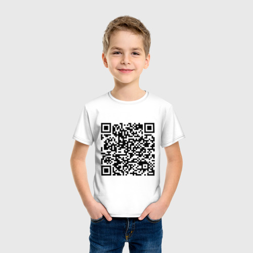 Детская футболка хлопок QR-код Скала Джонсон, цвет белый - фото 3