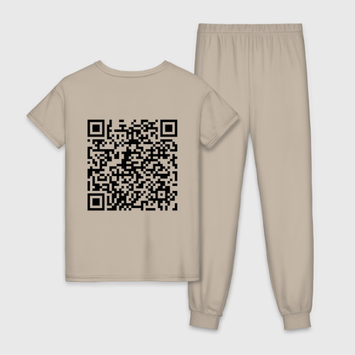 Женская пижама хлопок QR-код Скала Джонсон, цвет миндальный - фото 2