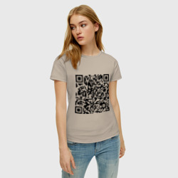 Женская футболка хлопок QR-код Скала Джонсон - фото 2