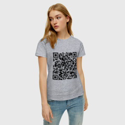 Женская футболка хлопок QR-код Скала Джонсон - фото 2