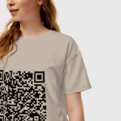 Женская футболка хлопок Oversize QR-код Скала Джонсон - фото 2