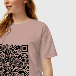 Женская футболка хлопок Oversize QR-код Скала Джонсон - фото 2