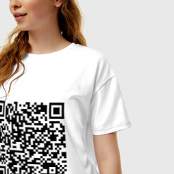 Женская футболка хлопок Oversize QR-код Скала Джонсон - фото 2