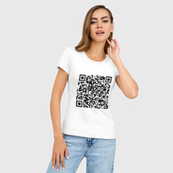Женская футболка хлопок Slim QR-код Скала Джонсон - фото 2