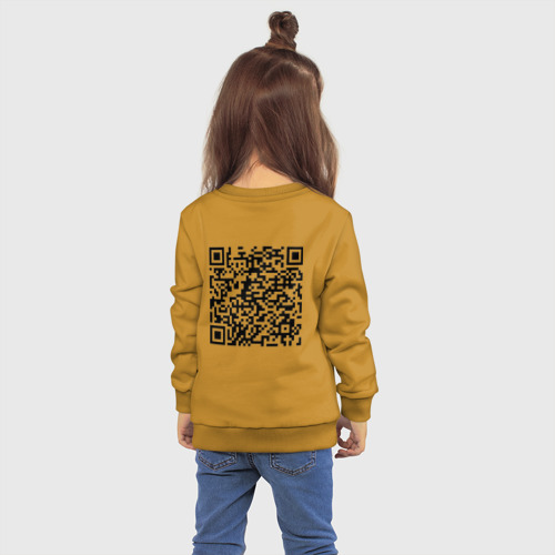 Детский свитшот хлопок QR-код Скала Джонсон, цвет горчичный - фото 4