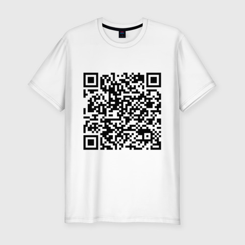 Мужская футболка хлопок Slim QR-код Скала Джонсон, цвет белый