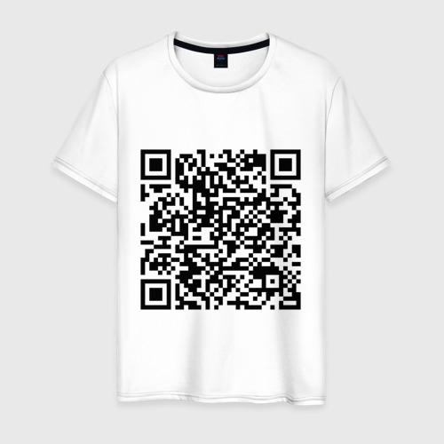 Мужская футболка из хлопка с принтом QR-код Скала Джонсон, вид спереди №1