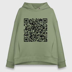 Женское худи Oversize хлопок QR-код Скала Джонсон