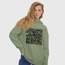 Женское худи Oversize хлопок QR-код Скала Джонсон - фото 2