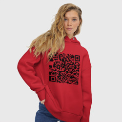 Женское худи Oversize хлопок QR-код Скала Джонсон - фото 2