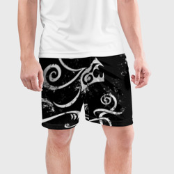 Мужские шорты спортивные Татуировка Дракена white and black - фото 2