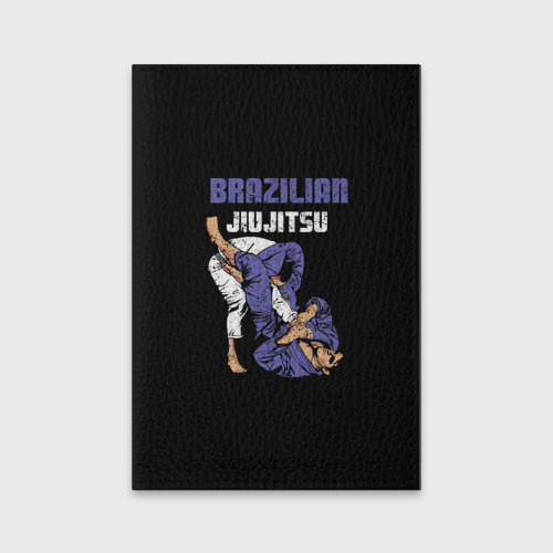 Обложка для паспорта матовая кожа Brazilian Jiu jitsu - BJJ, цвет черный